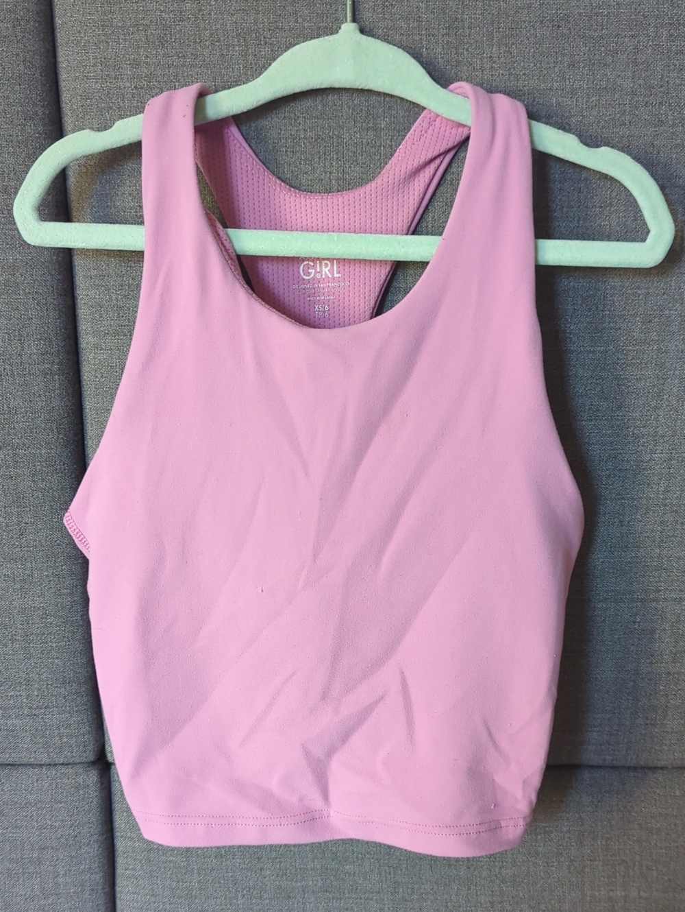 Athleta Pink Racerback Crop Tank Top